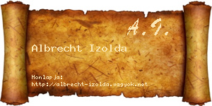 Albrecht Izolda névjegykártya
